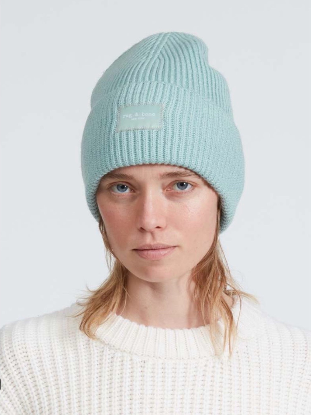rag & bone Mint Ribbed Knit Beanie